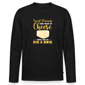 Gâteau au fromage Cheesecake Cadeau alimentaire - T-shirt manches longues Premium bio Homme - noir - Devant - Nico (187cm)