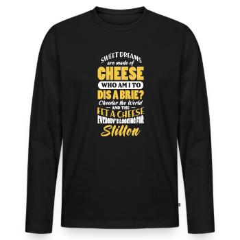 Gâteau au fromage Cheesecake Cadeau alimentaire - T-shirt manches longues Premium bio Homme - noir - Devant - Nico (187cm)
