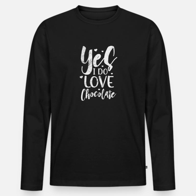 Schokolade - Männer Premium Bio Langarmshirt - Schwarz