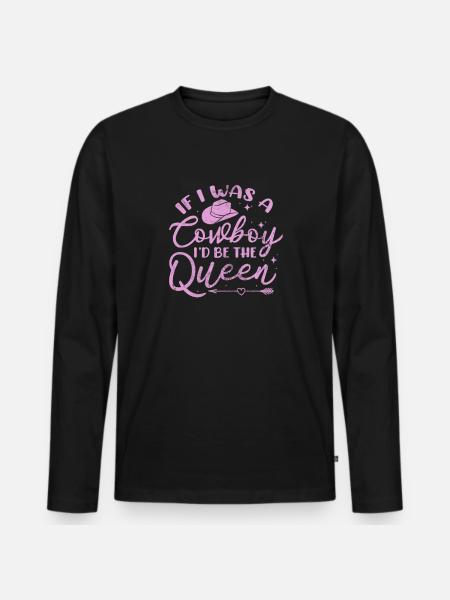 Cowboy - Men's Premium Organic Long Sleeve Shirt - black
