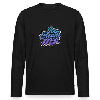 Eiscreme - Männer Premium Bio Langarmshirt - Schwarz - Vorne - Nico (187cm)
