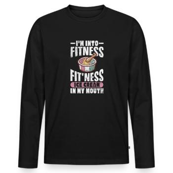 Eiscreme - Männer Premium Bio Langarmshirt - Schwarz - Vorne - Nico (187cm)