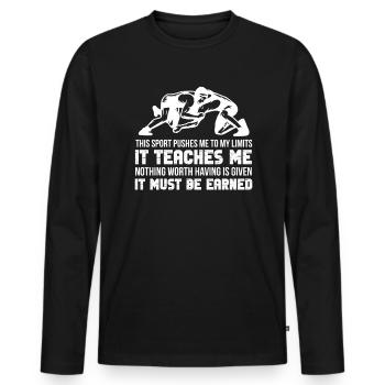 Lutteur lutteur Fight Wrestling Ringer cadeau - T-shirt manches longues Premium bio Homme - noir - Devant - Nico (187cm)