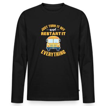 Chauffeur de bus Chauffeur de bus Bus Schuhlbus cadeau - T-shirt manches longues Premium bio Homme - noir - Devant - Nico (187cm)