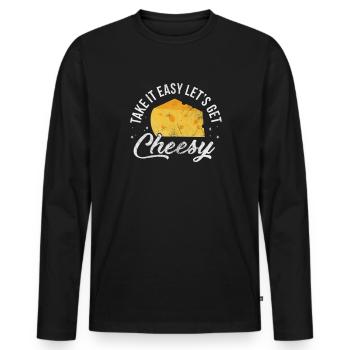 Fromage - T-shirt manches longues Premium bio Homme - noir - Devant - Nico (187cm)