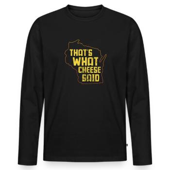 Fromage - T-shirt manches longues Premium bio Homme - noir - Devant - Nico (187cm)