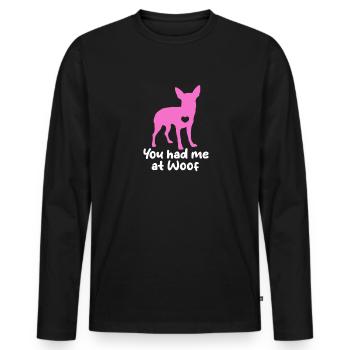 Chihuahua Hund Hundeschule Hundehalter Geschenk - Männer Premium Bio Langarmshirt - Schwarz - Vorne - Nico (187cm)