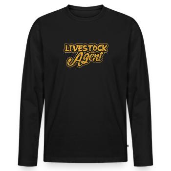 Cow-boy - T-shirt manches longues Premium bio Homme - noir - Devant - Nico (187cm)