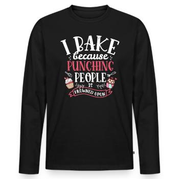 Cupcake - Männer Premium Bio Langarmshirt - Schwarz - Vorne - Nico (187cm)