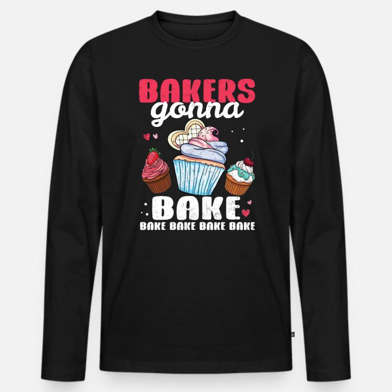 Cupcake - Männer Premium Bio Langarmshirt - Schwarz