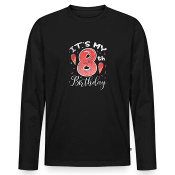 Eiscreme - Männer Premium Bio Langarmshirt - Schwarz - Vorne - Nico (187cm)