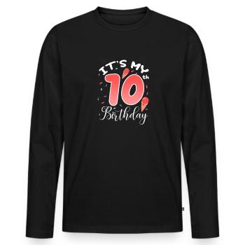 Eiscreme Eis Eiskrem Ice Cream Sommer Geschenk - Männer Premium Bio Langarmshirt - Schwarz - Vorne - Nico (187cm)