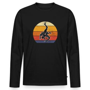 Wrestling - Männer Premium Bio Langarmshirt - Schwarz - Vorne - Nico (187cm)