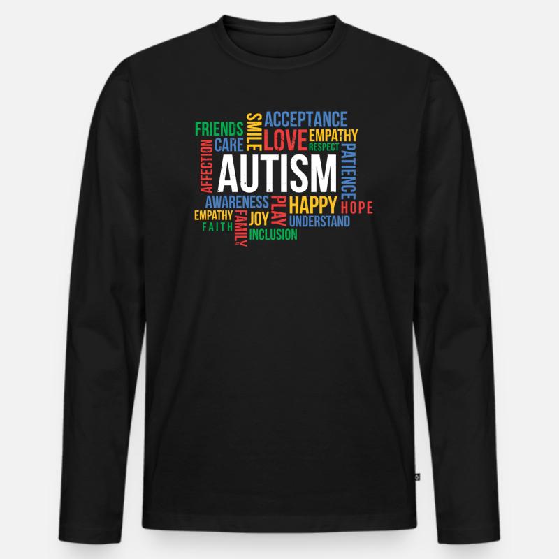 Autismus - Männer Premium Bio Langarmshirt - Schwarz