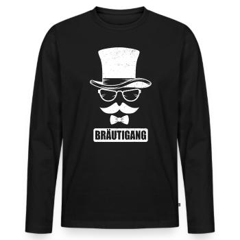 Junggeselle Jungesellenabschied - Männer Premium Bio Langarmshirt - Schwarz - Vorne - Nico (187cm)