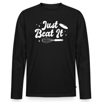 Bäcker Bäckerein Backwaren Backen Geschenk - Männer Premium Bio Langarmshirt - Schwarz - Vorne - Nico (187cm)