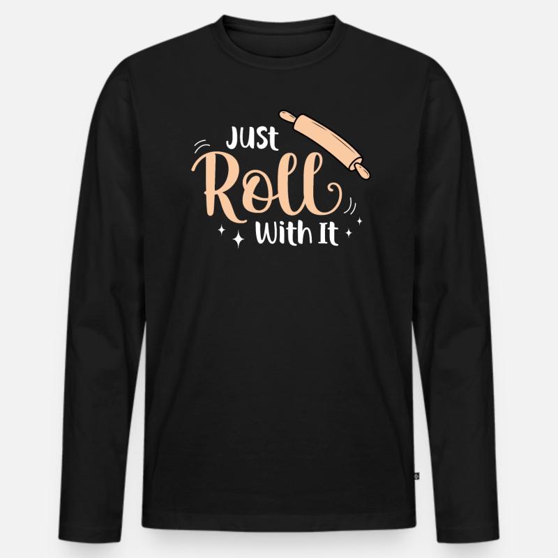 Bäcker Bäckerein Backwaren Backen Geschenk - Männer Premium Bio Langarmshirt - Schwarz