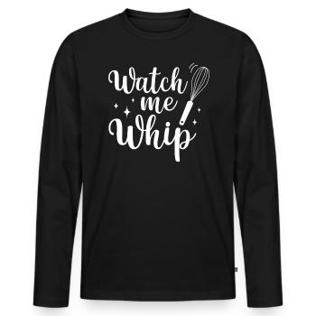 Bäcker Bäckerein Backwaren Backen Geschenk - Männer Premium Bio Langarmshirt - Schwarz - Vorne - Nico (187cm)