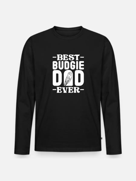 Budgie Bird Pet Parakeet Gift - Men's Premium Organic Long Sleeve Shirt - black