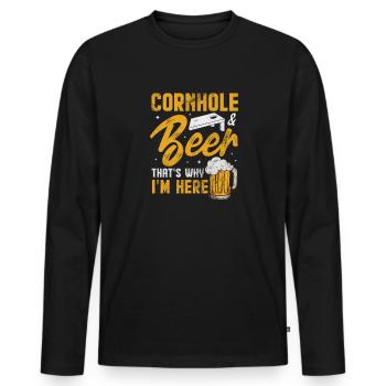 Cornhole - Men's Premium Organic Long Sleeve Shirt - black - Front - Nico (187cm)