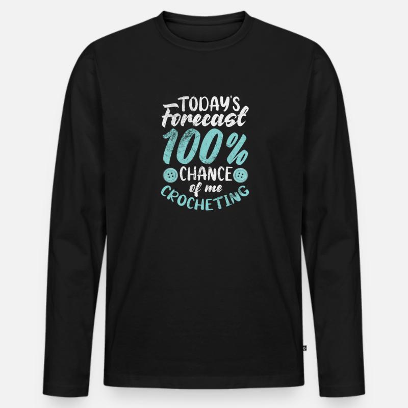 Häkeln Stricken - Männer Premium Bio Langarmshirt - Schwarz