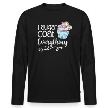 Cupcake - Männer Premium Bio Langarmshirt - Schwarz - Vorne - Nico (187cm)