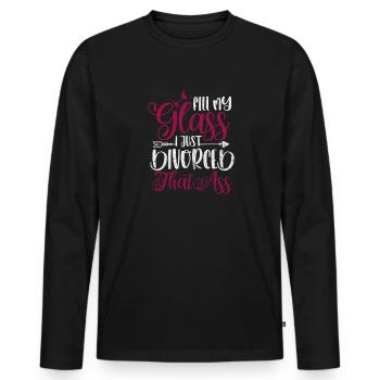 Scheidung - Männer Premium Bio Langarmshirt - Schwarz - Vorne - Nico (187cm)