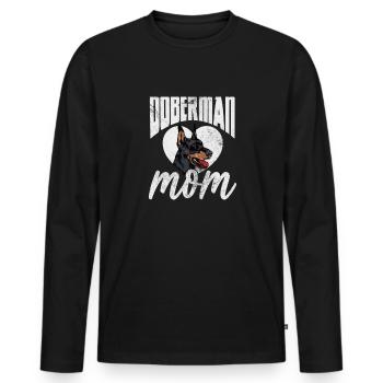 Dobermann - Männer Premium Bio Langarmshirt - Schwarz - Vorne - Nico (187cm)
