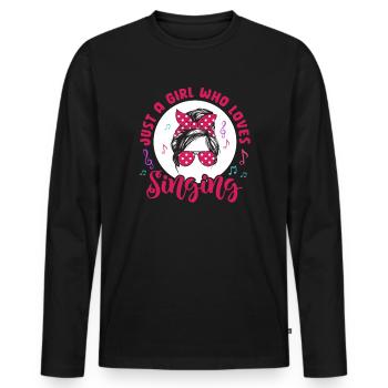Chanteur chanteur chanteur musicien cadeau - T-shirt manches longues Premium bio Homme - noir - Devant - Nico (187cm)