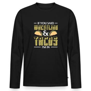 Lutteur lutteur Fight Wrestling Ringer cadeau - T-shirt manches longues Premium bio Homme - noir - Devant - Nico (187cm)