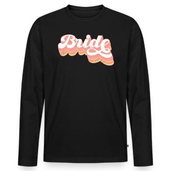 Vieille fille - T-shirt manches longues Premium bio Homme - noir - Devant - Nico (187cm)