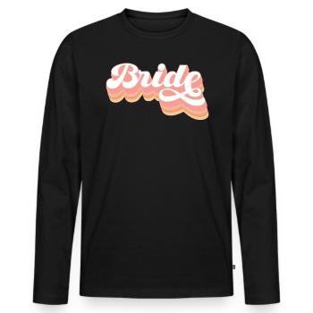 Hen bachelorette party bride - Men's Premium Organic Long Sleeve Shirt - black - Front - Nico (187cm)