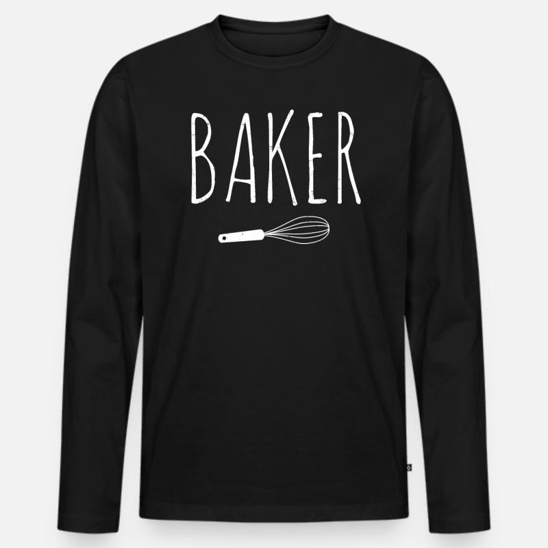 Bäcker - Männer Premium Bio Langarmshirt - Schwarz