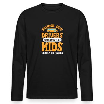 Bus Driver Bus Driver Bus Schuhlbus Gift - Men's Premium Organic Long Sleeve Shirt - black - Front - Nico (187cm)