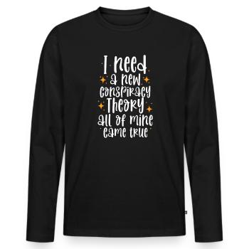Conspiration théorie du complot cadeau - T-shirt manches longues Premium bio Homme - noir - Devant - Nico (187cm)