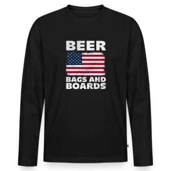 Cornhole - Men's Premium Organic Long Sleeve Shirt - black - Front - Nico (187cm)