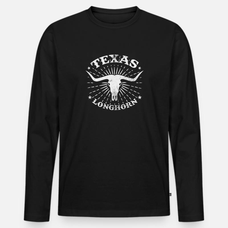 Cowboy - Männer Premium Bio Langarmshirt - Schwarz