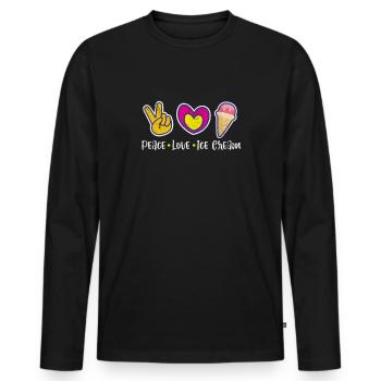Eiscreme - Männer Premium Bio Langarmshirt - Schwarz - Vorne - Nico (187cm)