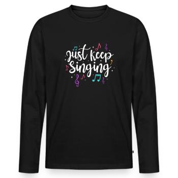 Chanteur chanteur chanteur musicien cadeau - T-shirt manches longues Premium bio Homme - noir - Devant - Nico (187cm)