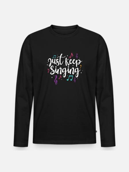 Sanger Sanger Sang Musiker Gave - Premium økologisk langærmet T-shirt til mænd - sort