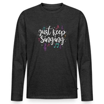 Singer - Men's Premium Organic Long Sleeve Shirt - heather anthracite - Front - Nico (187cm)