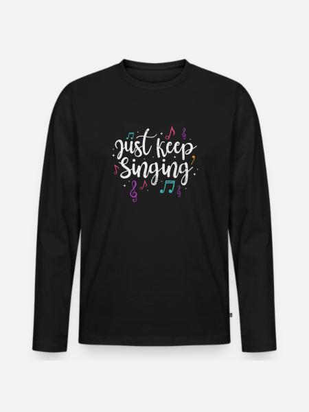 Singer - Men's Premium Organic Long Sleeve Shirt - black