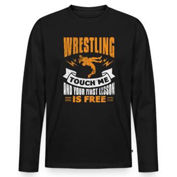 Wrestling - Männer Premium Bio Langarmshirt - Schwarz - Vorne - Nico (187cm)