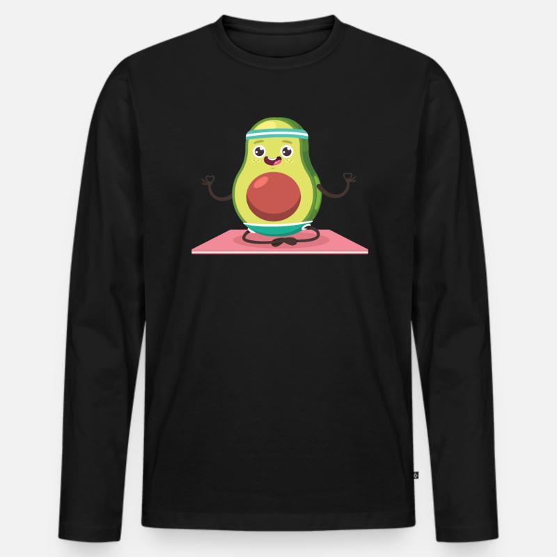 Avocado Guacamole Vegan Geschenk - Männer Premium Bio Langarmshirt - Schwarz