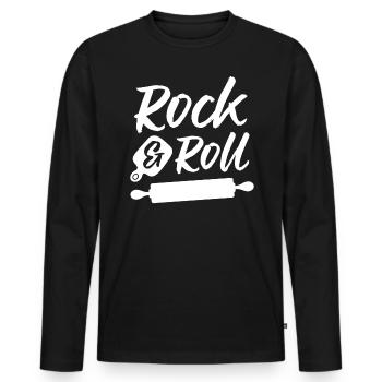 Bäcker Bäckerein Backwaren Backen Geschenk - Männer Premium Bio Langarmshirt - Schwarz - Vorne - Nico (187cm)