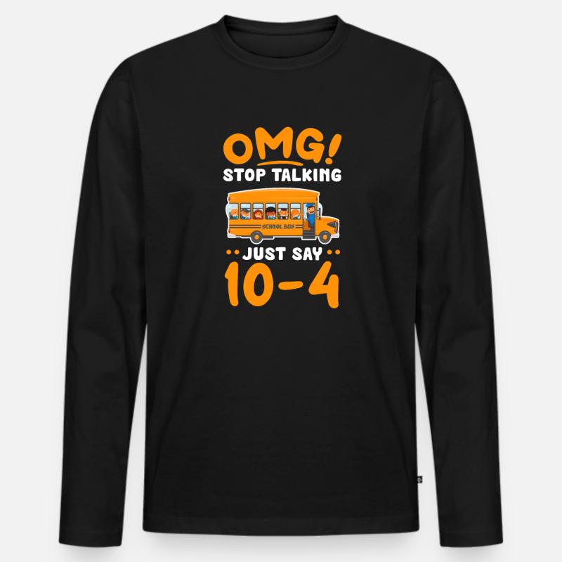 Busfahrer Busfahrerin Bus Schuhlbus Geschenk - Männer Premium Bio Langarmshirt - Schwarz