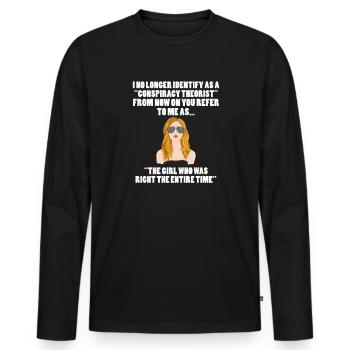 Conspiration théorie du complot cadeau - T-shirt manches longues Premium bio Homme - noir - Devant - Nico (187cm)