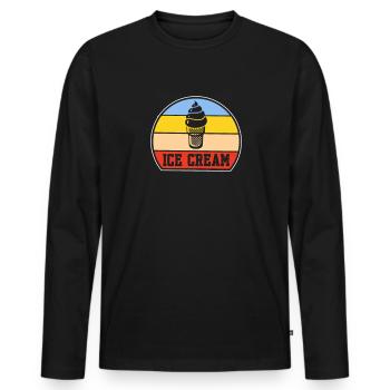 Eiscreme Eis Eiskrem Ice Cream Sommer Geschenk - Männer Premium Bio Langarmshirt - Schwarz - Vorne - Nico (187cm)