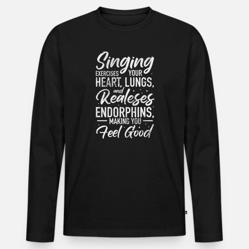 Sänger - Männer Premium Bio Langarmshirt - Schwarz