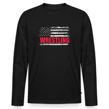 Lutteur lutteur Fight Wrestling Ringer cadeau - T-shirt manches longues Premium bio Homme - noir - Devant - Nico (187cm)